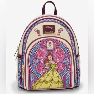 Loungefly Disney Beauty and the Beast Belle Stained Glass Portrait Mini Backpack